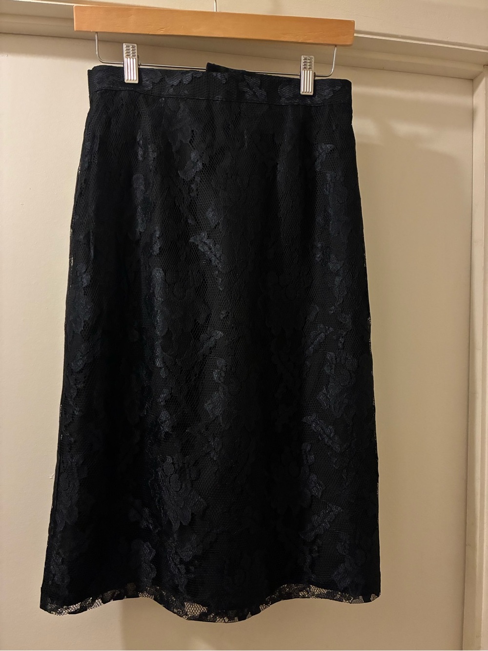Vintage Black Lace Pencil Skirt